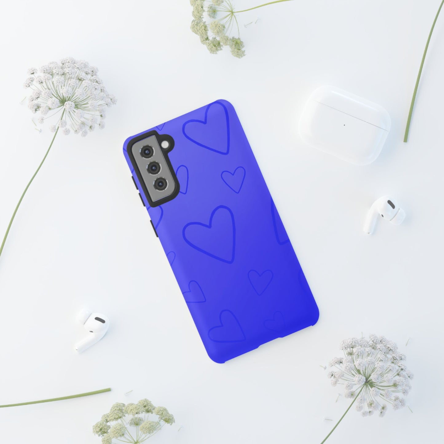 Hearts Blue Tough Cases