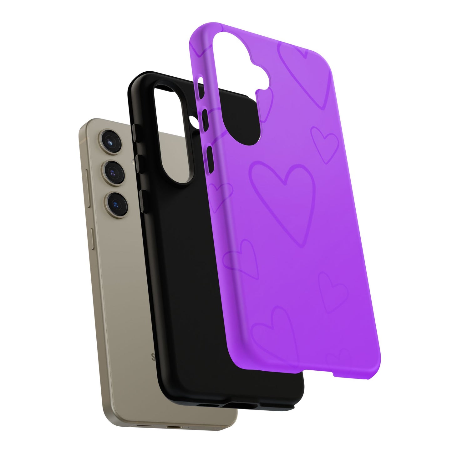 Hearts Purple Tough Cases