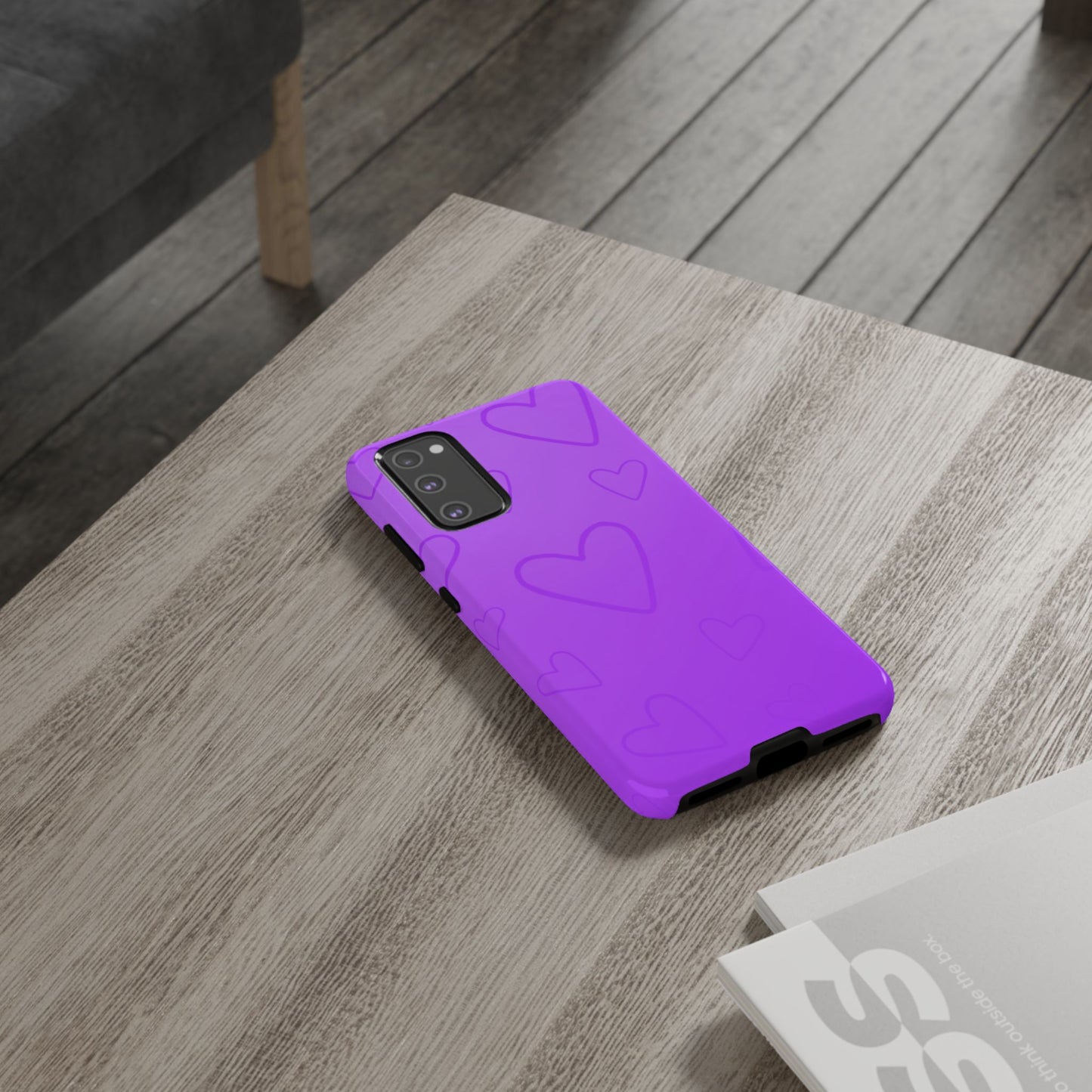 Hearts Purple Tough Cases