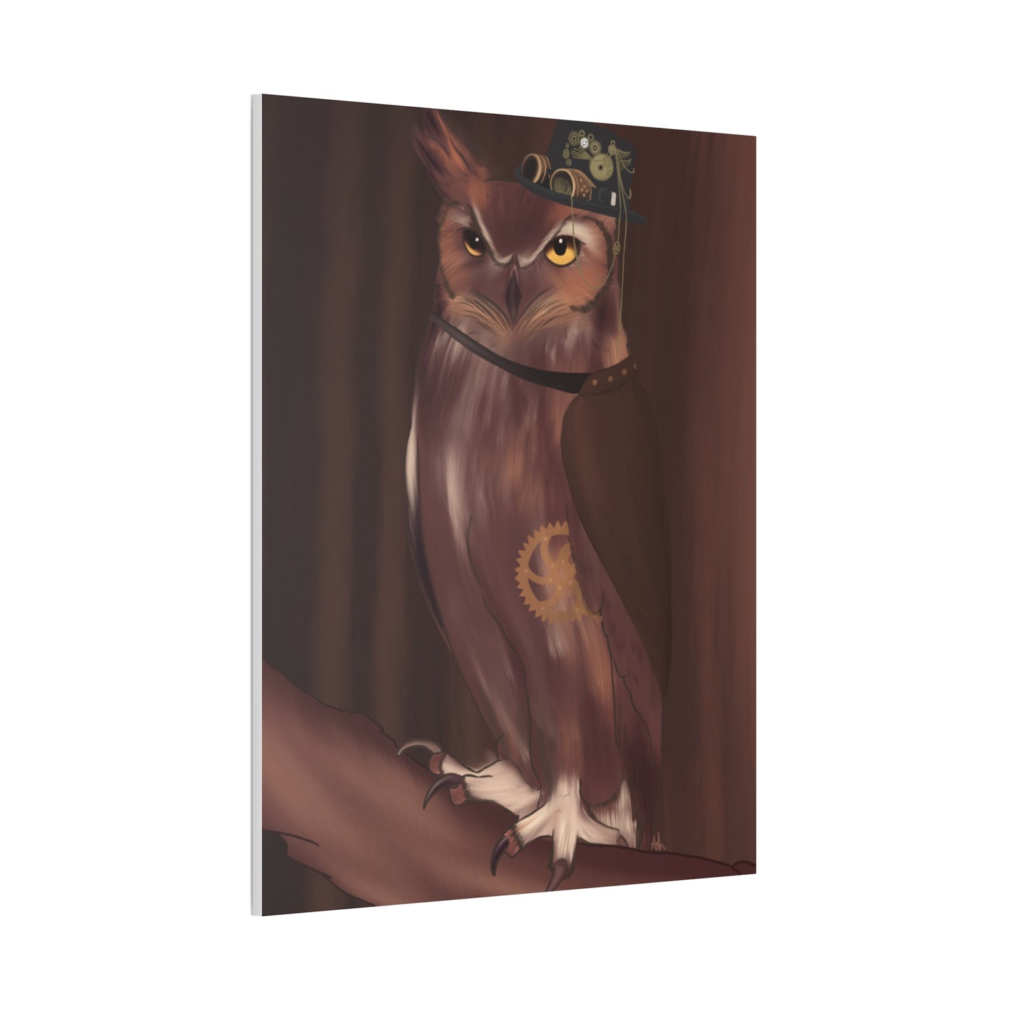 Steam Punk Owl Canvas Stretched