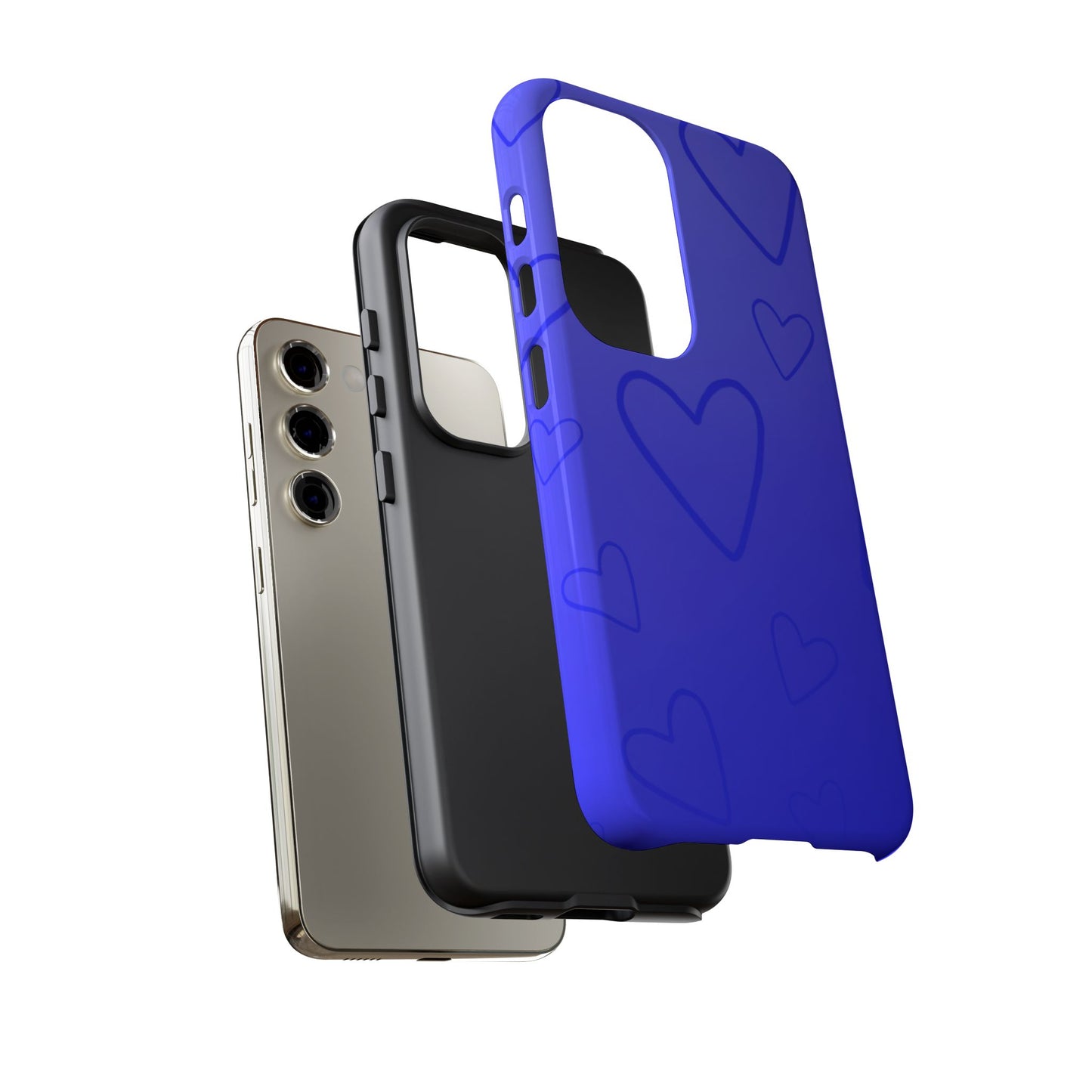 Hearts Blue Tough Cases