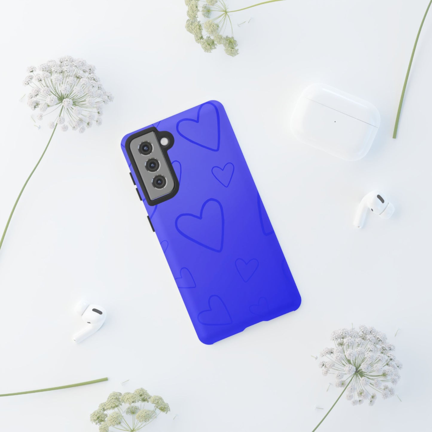 Hearts Blue Tough Cases