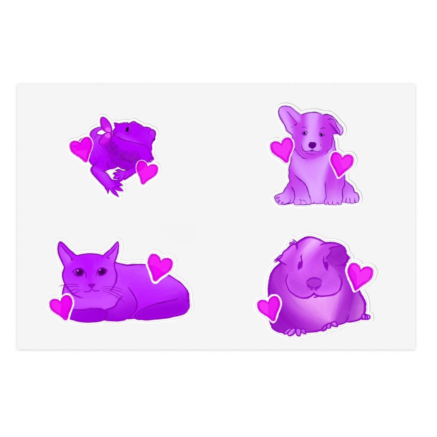 Purple Pet Sticker Sheets