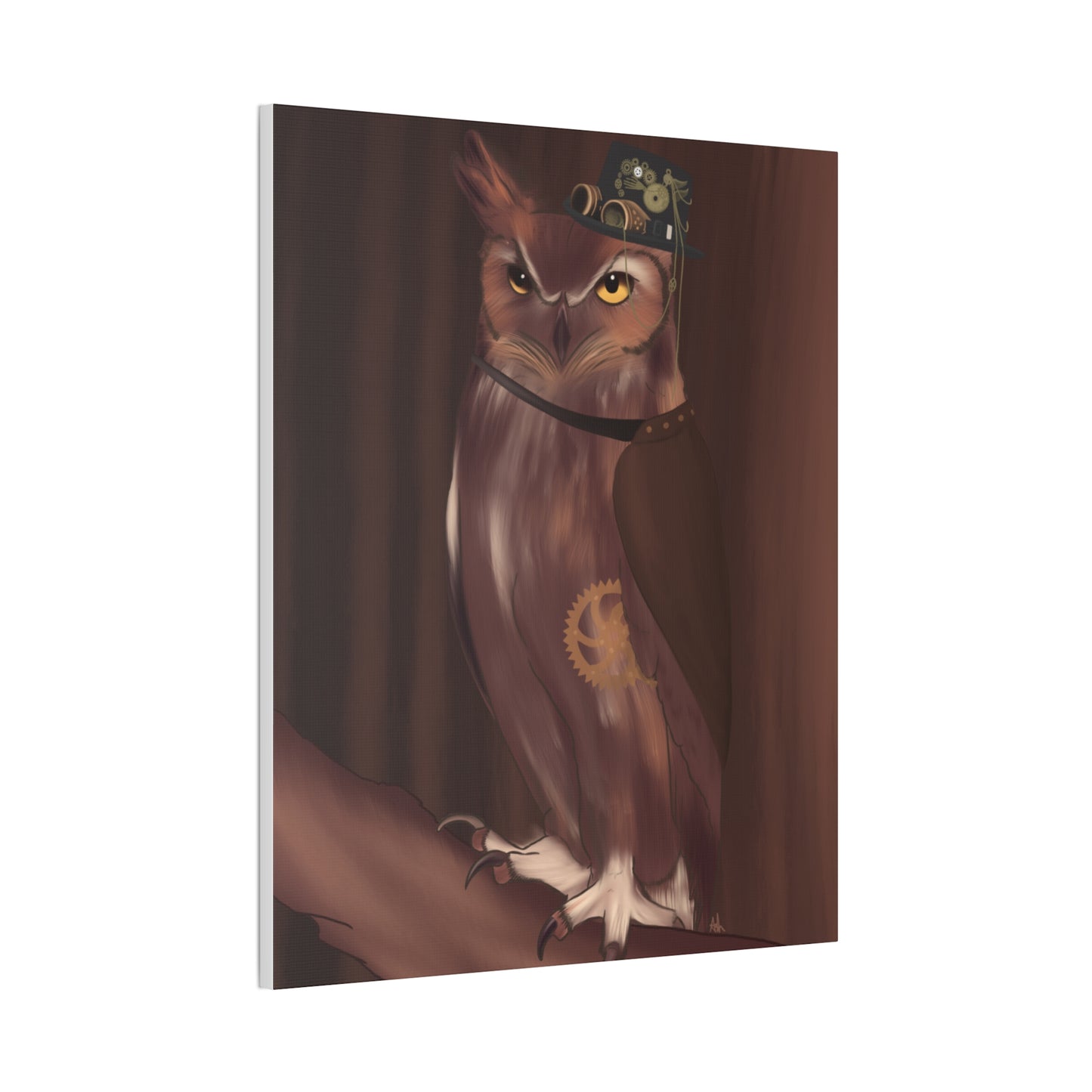 Steam Punk Owl Canvas Stretched