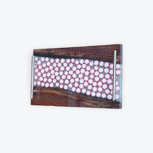 Peppermint Charcuterie Board: Resin-Preserved Holiday Candy