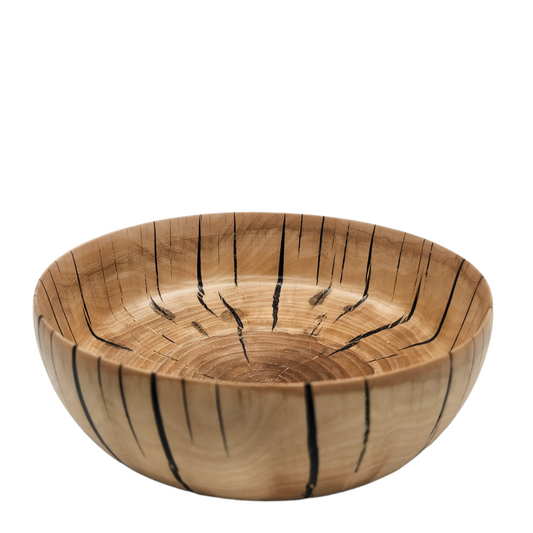 Decorative Cracked Wooden Bowl: Rustic Home Decor
