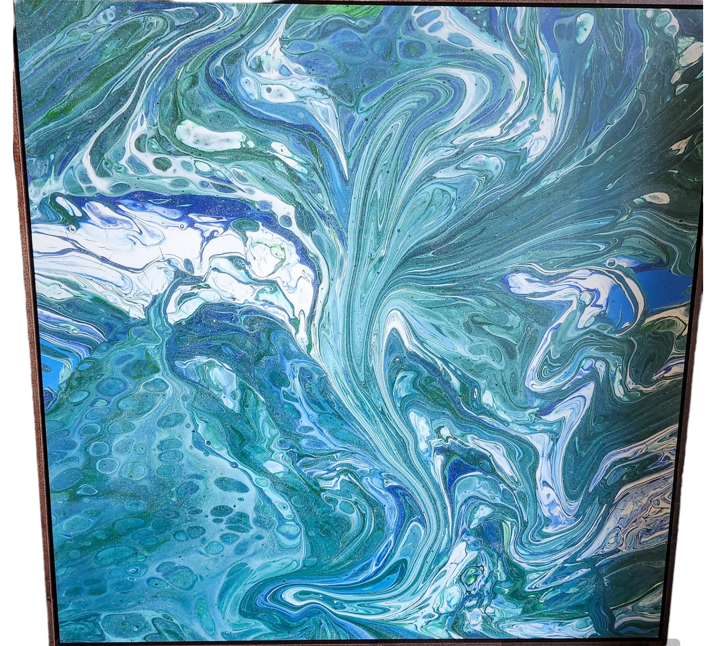 Green Tornado Paint Pour