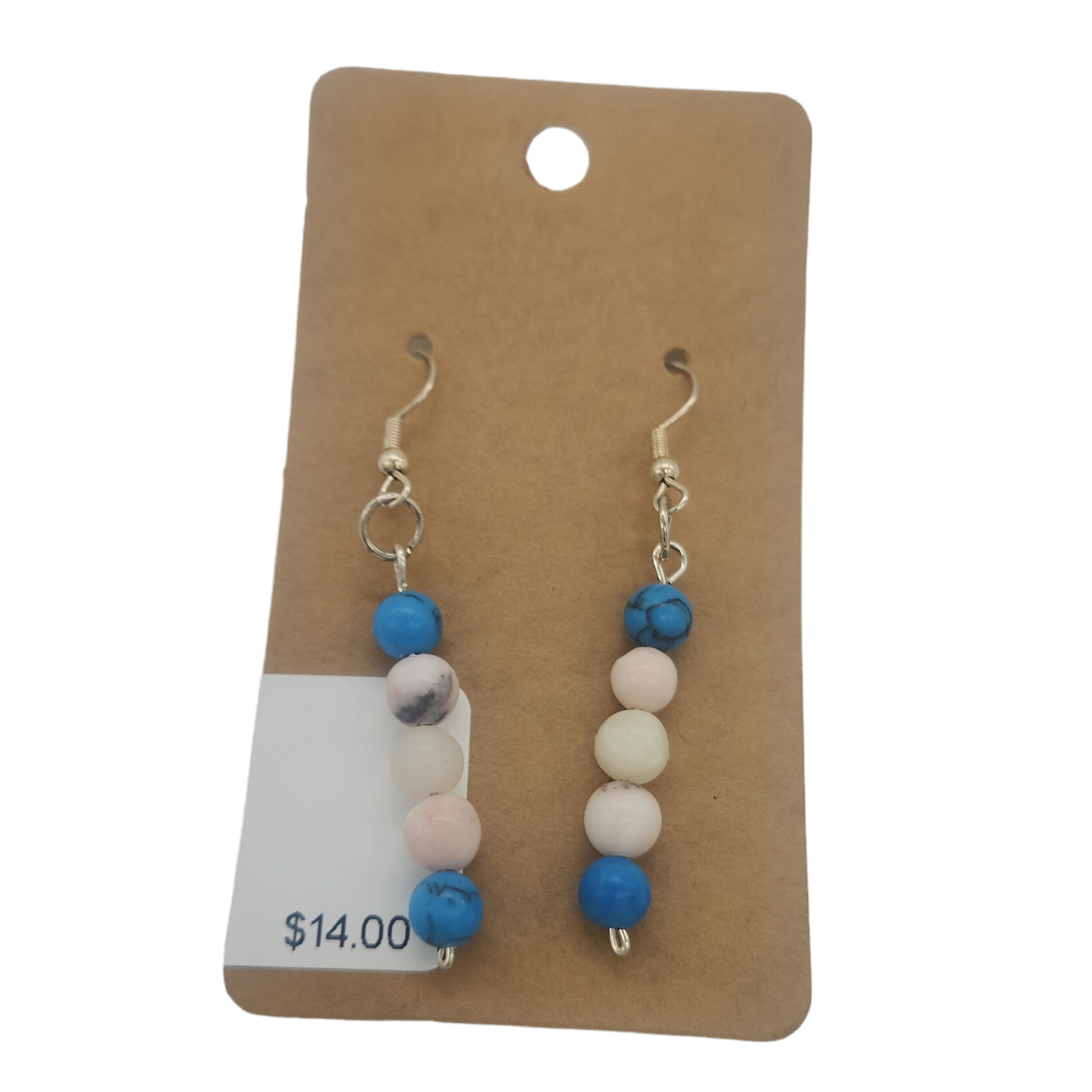 Beaded Gemstone Pride Flag Earrings