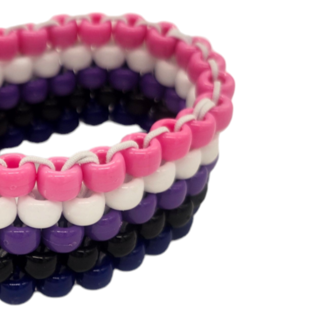 Genderfluid Flag Beaded Cuff