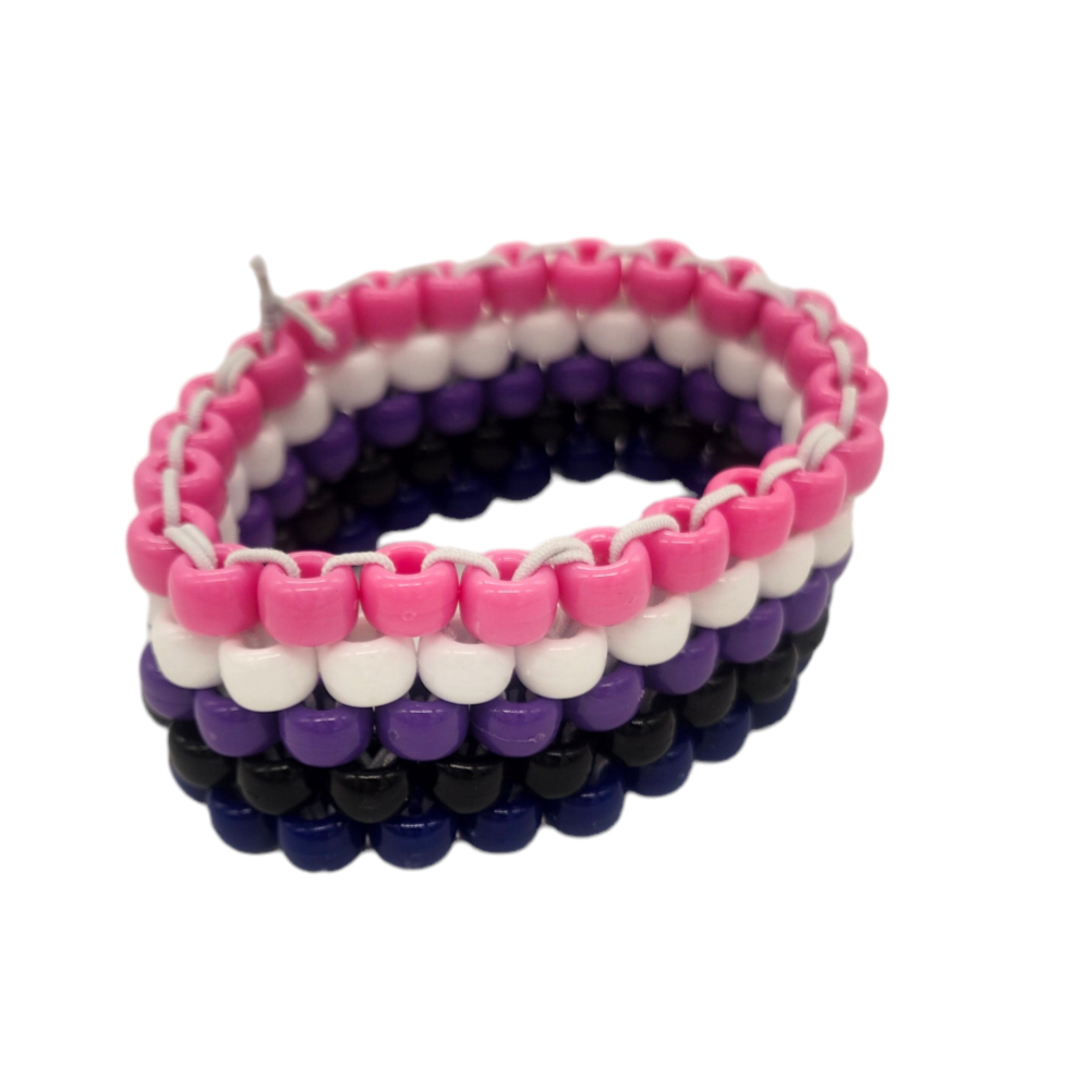 Genderfluid Flag Beaded Cuff