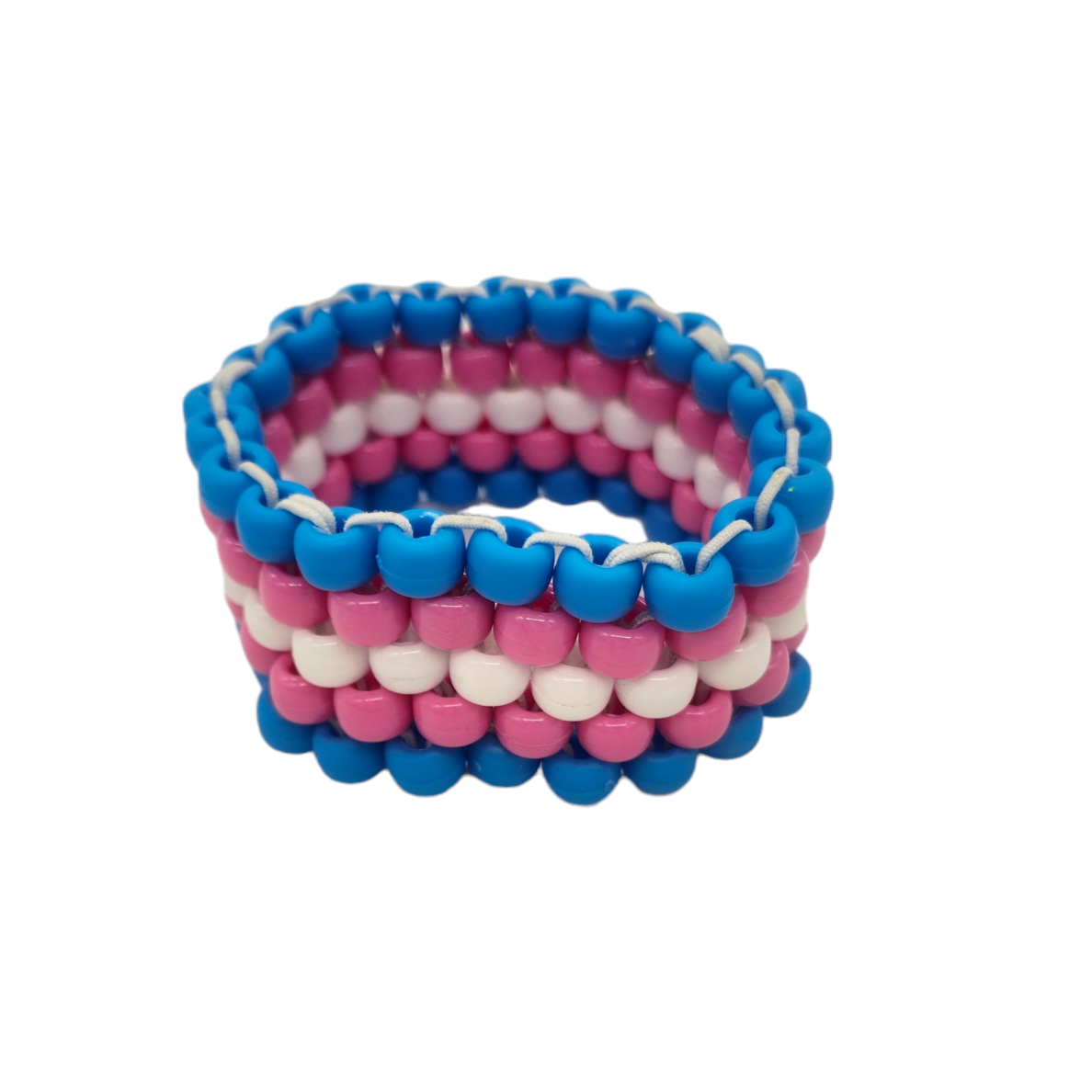 Transgender Flag Beaded Cuff