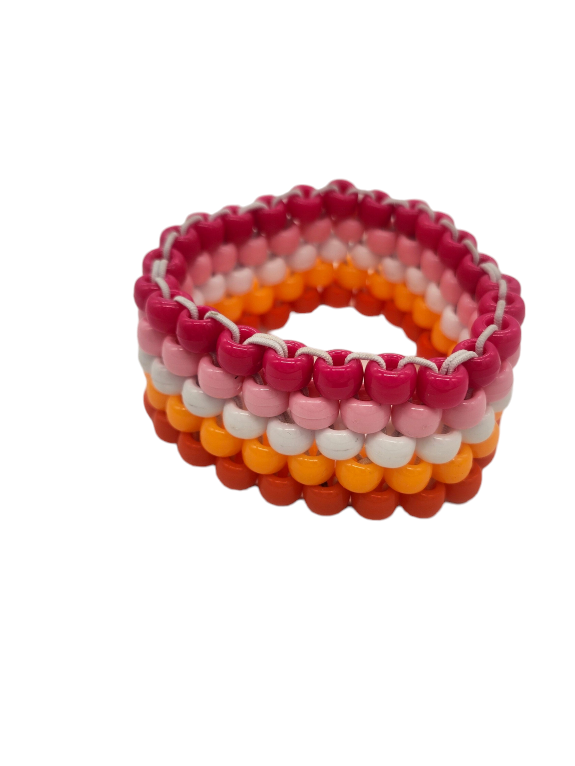 Lesbian Flag Beaded Cuff