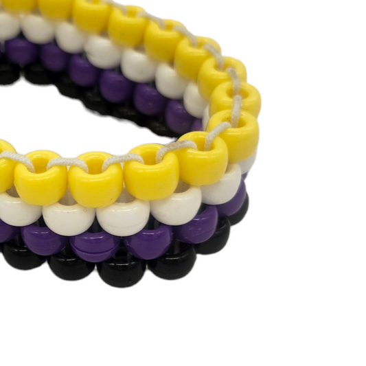 Nonbinary Flag Beaded Cuff