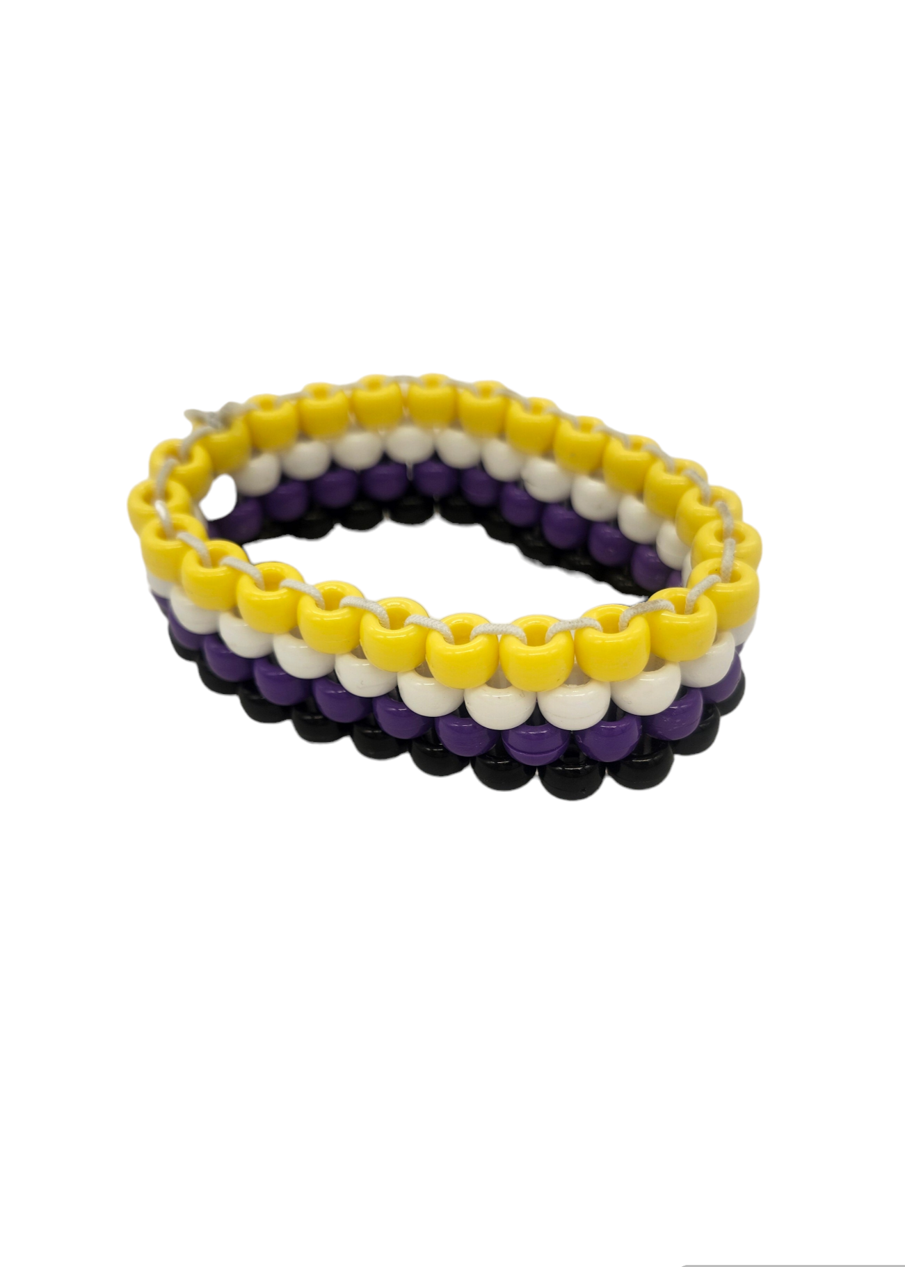 Nonbinary Flag Beaded Cuff