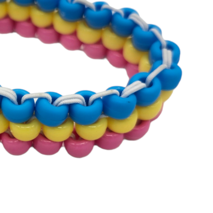 Pansexual Flag Beaded Cuff