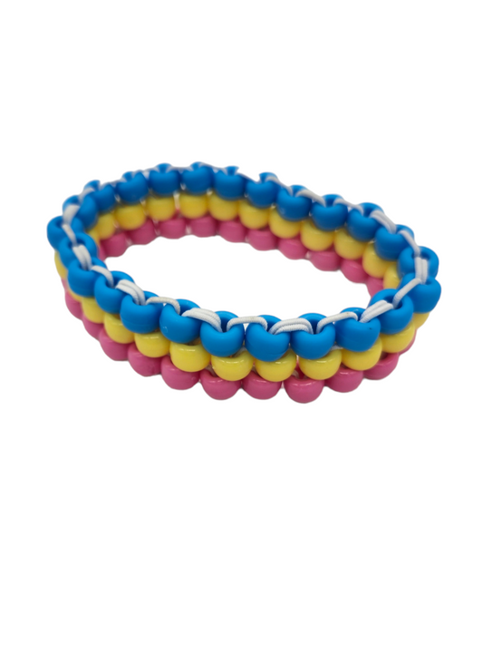 Pansexual Flag Beaded Cuff