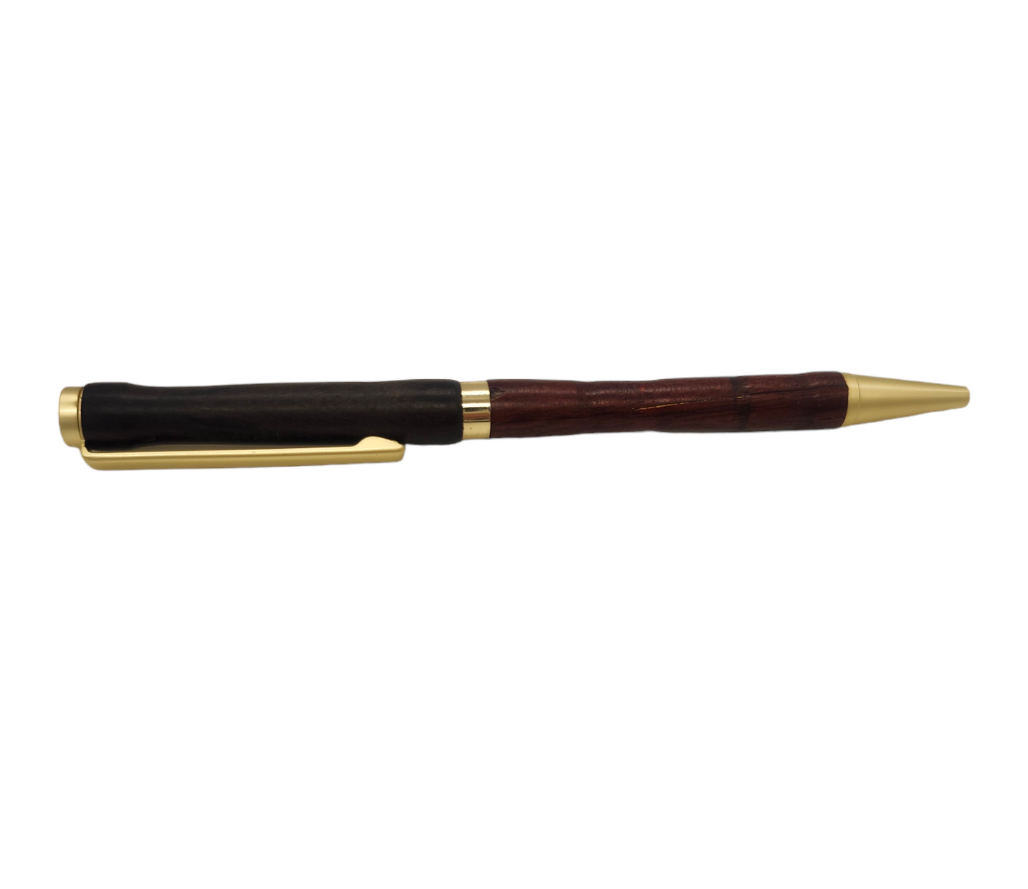 Bloodwood and Mexican Ebony Pen: Hand Turned Slimline Design