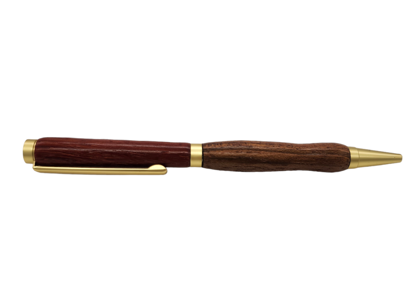 Bloodwood and Oak Pen: Hand-Turned Slimline Design