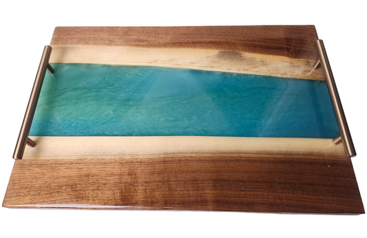 Sea Side Charcuterie Board: Walnut and Resin