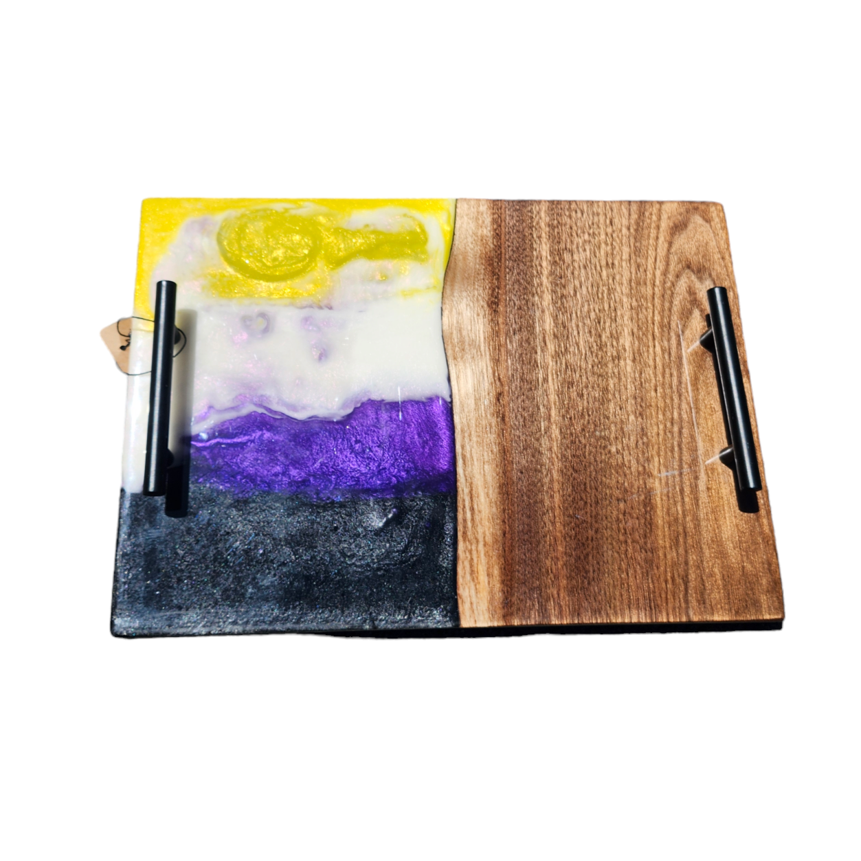 Nonbinary Charcuterie Board: Resin Pride Flag