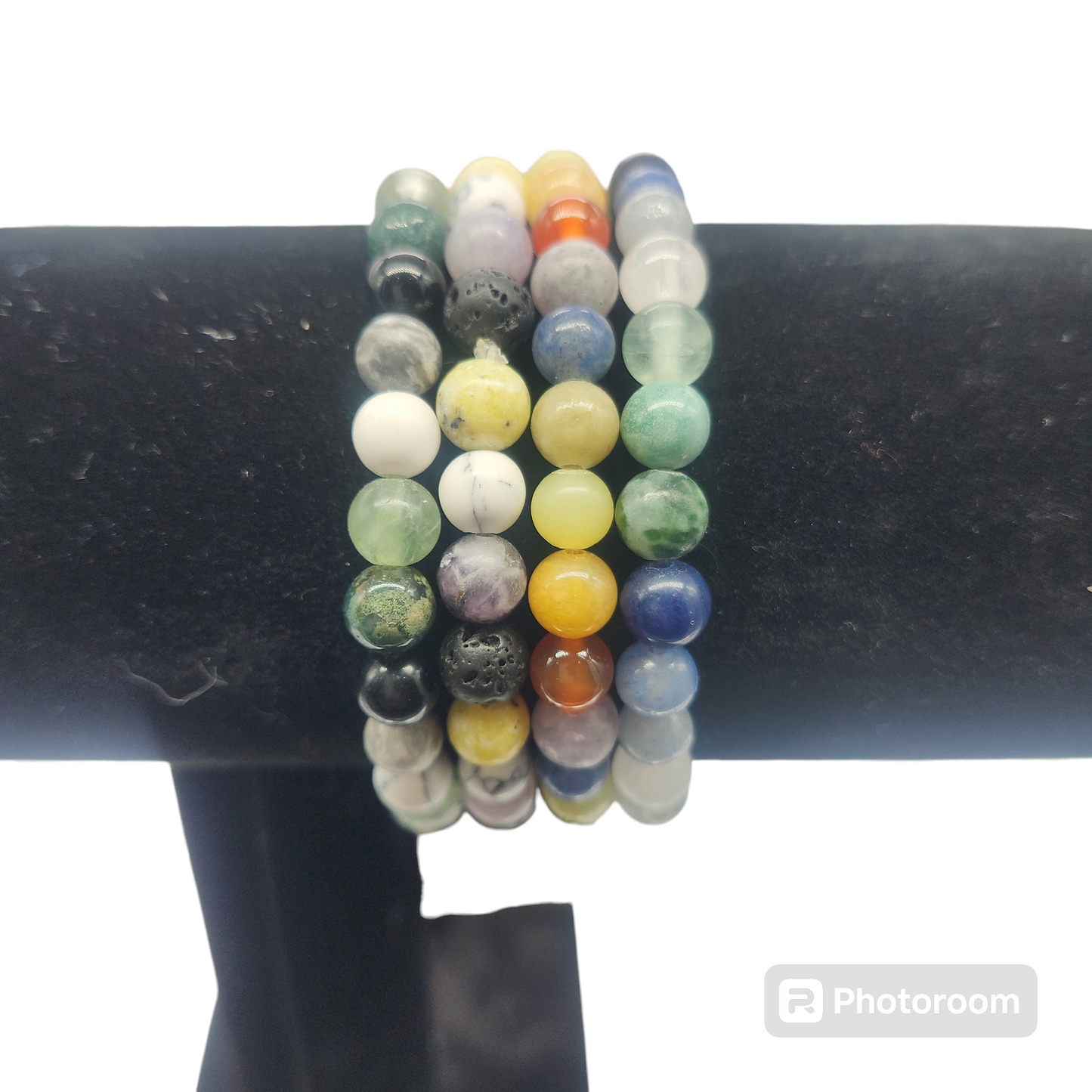 Beaded Gemstone Pride Flag Colors Bracelets