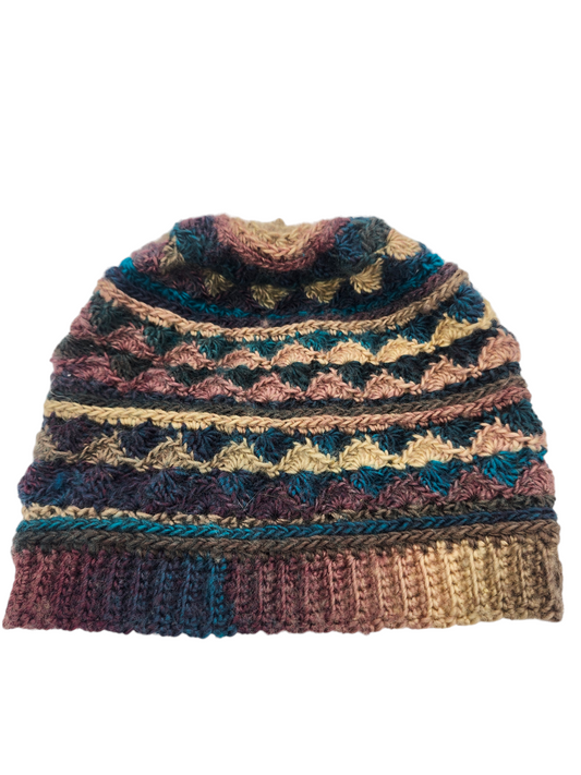 Multicolor Scallop Beanie