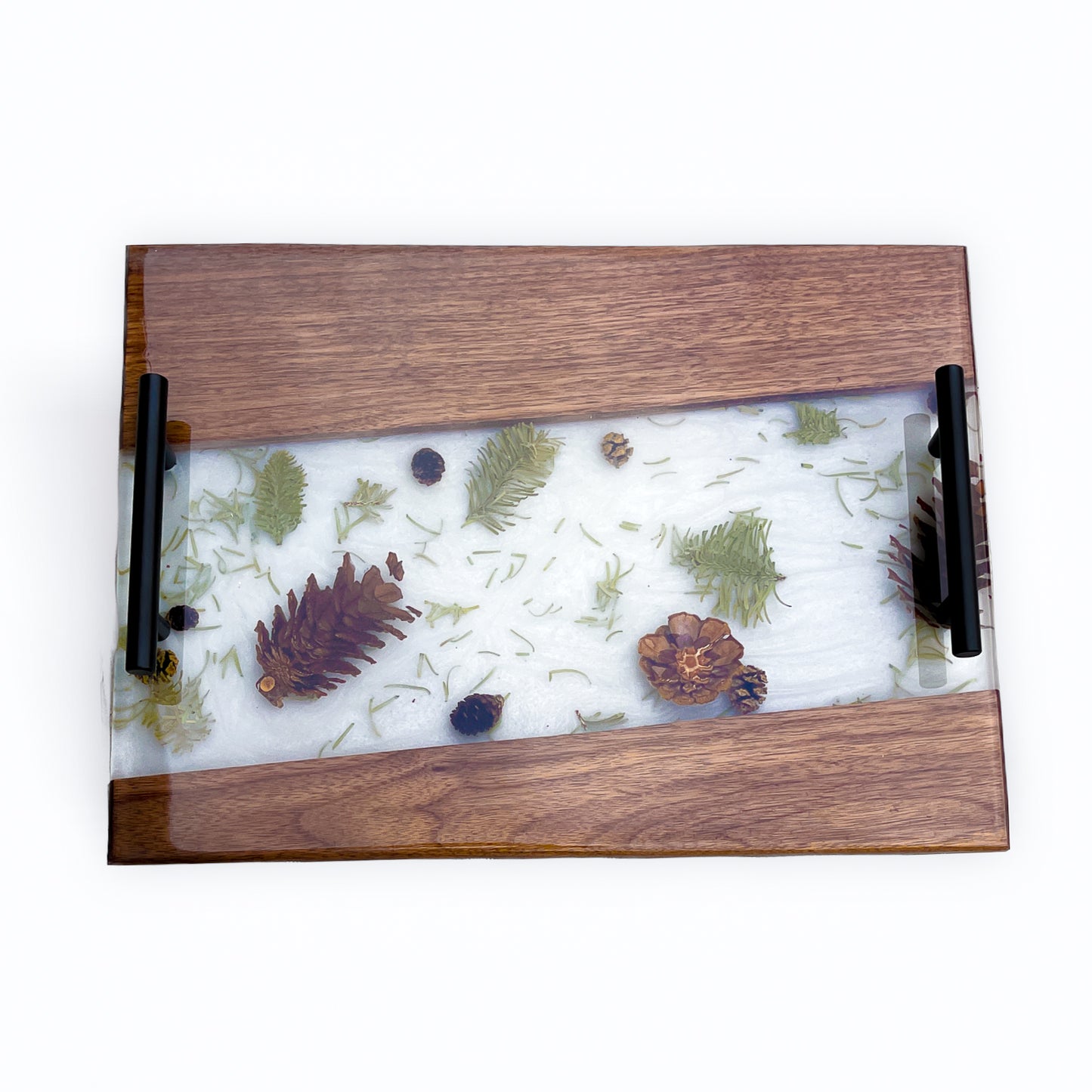 Winter Floor Charcuterie Board: Pinecones in Resin
