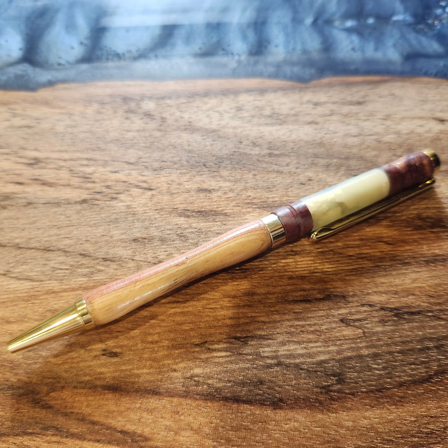 Combination Wood and Resin Pens: Hand-Turned Slimline Design