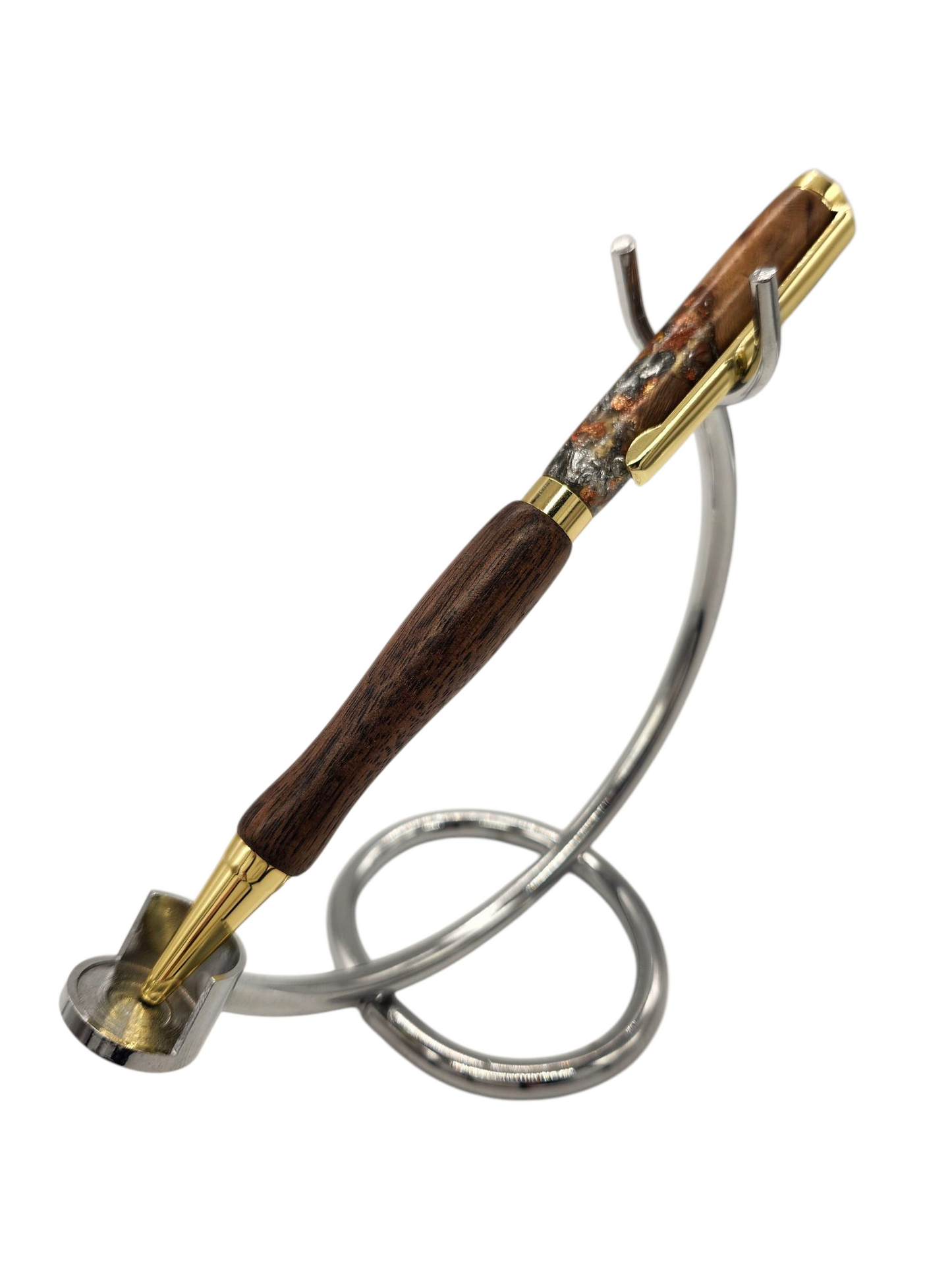 Sparkling Metal Flake Acrylic Pens: Hand-Turned Slimline Design