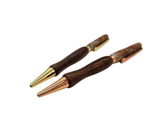 Sparkling Metal Flake Acrylic Pens: Hand-Turned Slimline Design