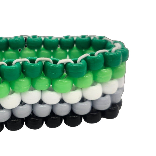 Aromantic Flag Beaded Cuff