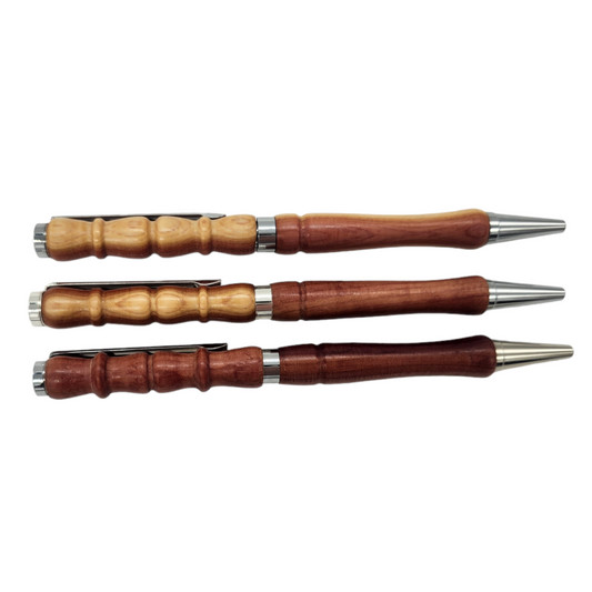 Fancy Shape Red Cedar Pens: Hand-Turned Slimline Design