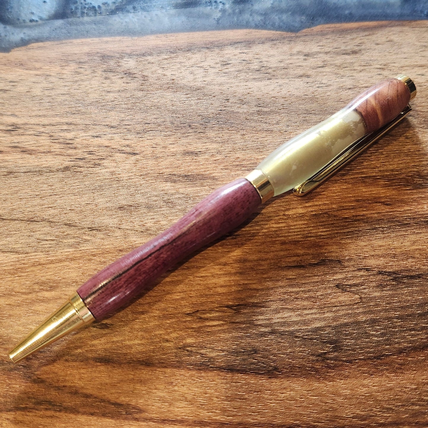 Combination Wood and Resin Pens: Hand-Turned Slimline Design