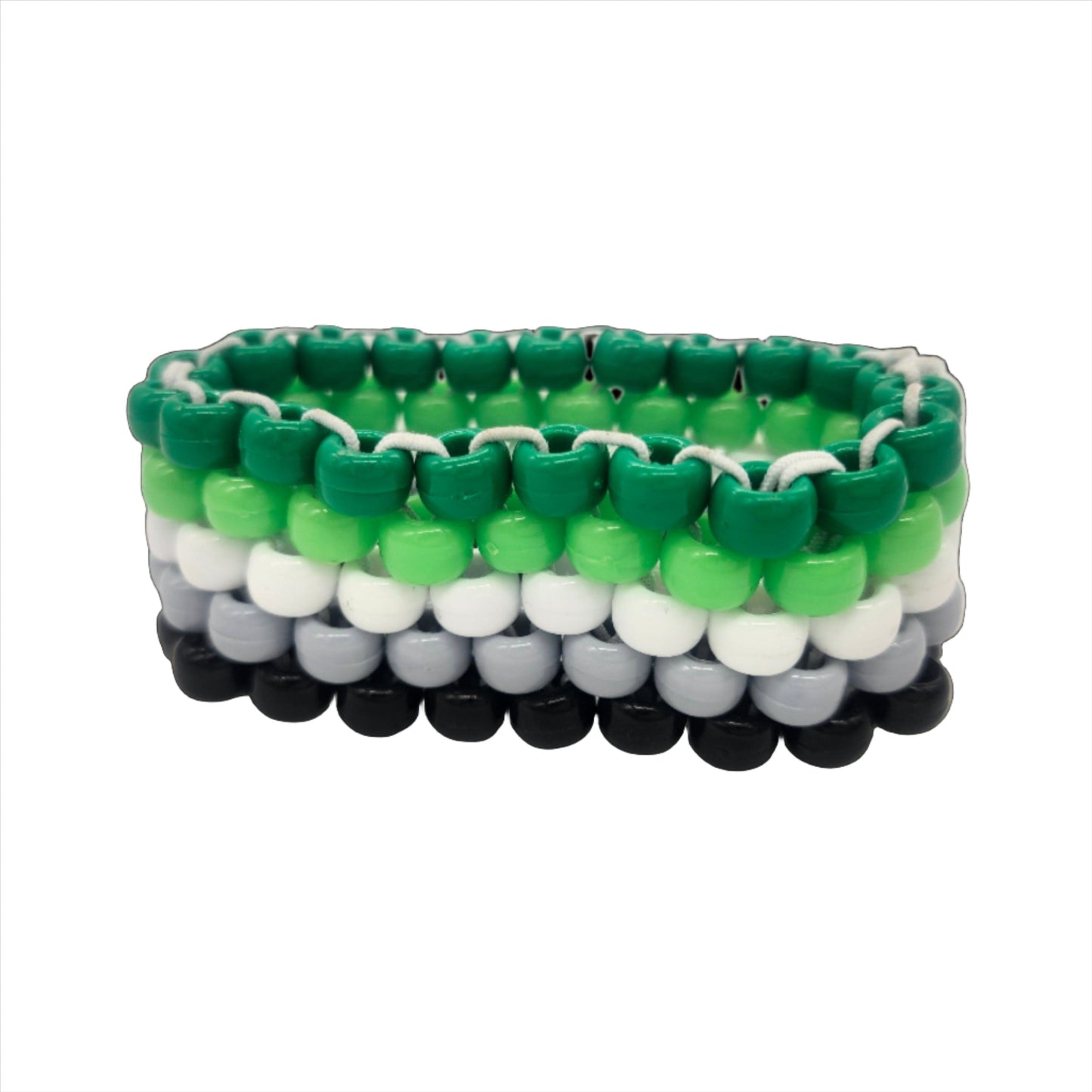 Aromantic Flag Beaded Cuff